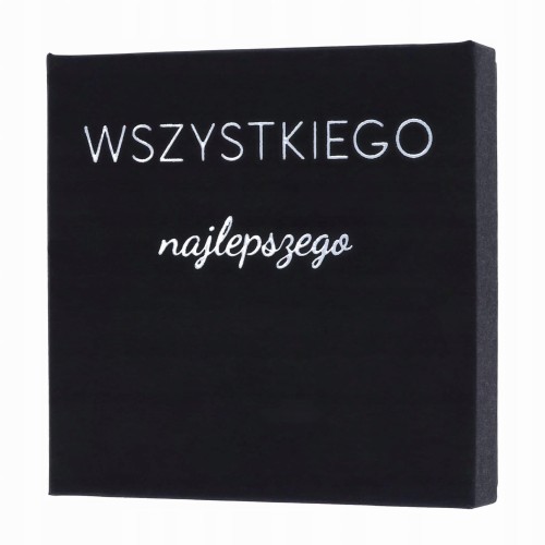 Pudełko prezentowe Wszystkiego Najlepszego kolor czarny srebrne tłoczenie