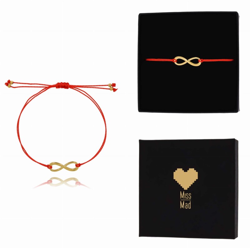 Bransoletka stal chirurgiczna czerwony sznurek nieskończoność (3).jpg