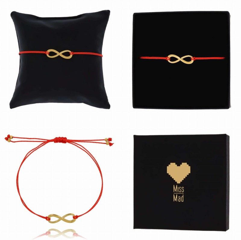 Bransoletka stal chirurgiczna czerwony sznurek nieskończoność (5).jpg