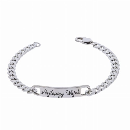 Prezent dla wujka – męska bransoletka stalowa z grawerem „Najlepszy Wujek”