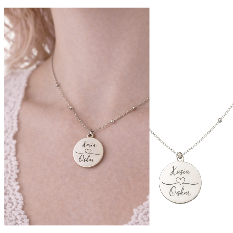 Naszyjnik srebrny ze stali z okrągłą zawieszką z grawerem imion.png
