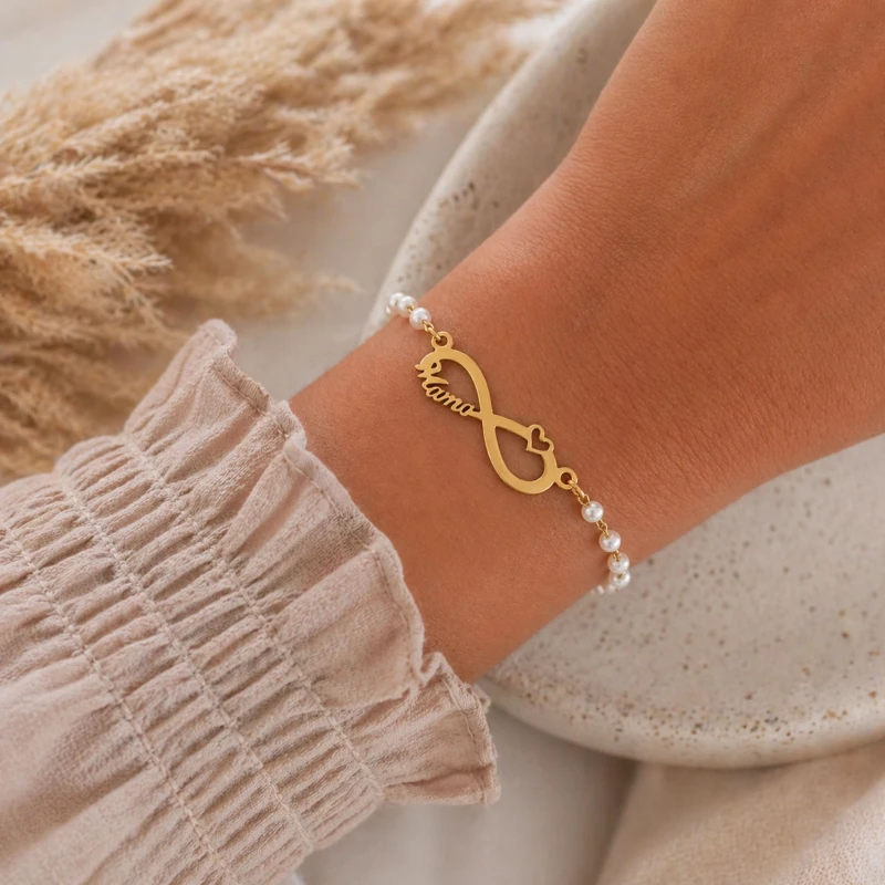 bransoletki dla mamy na prezent perełki stal .jpg