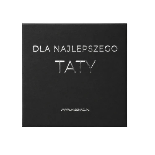Czarne pudełko na prezent dla Taty srebrny napis