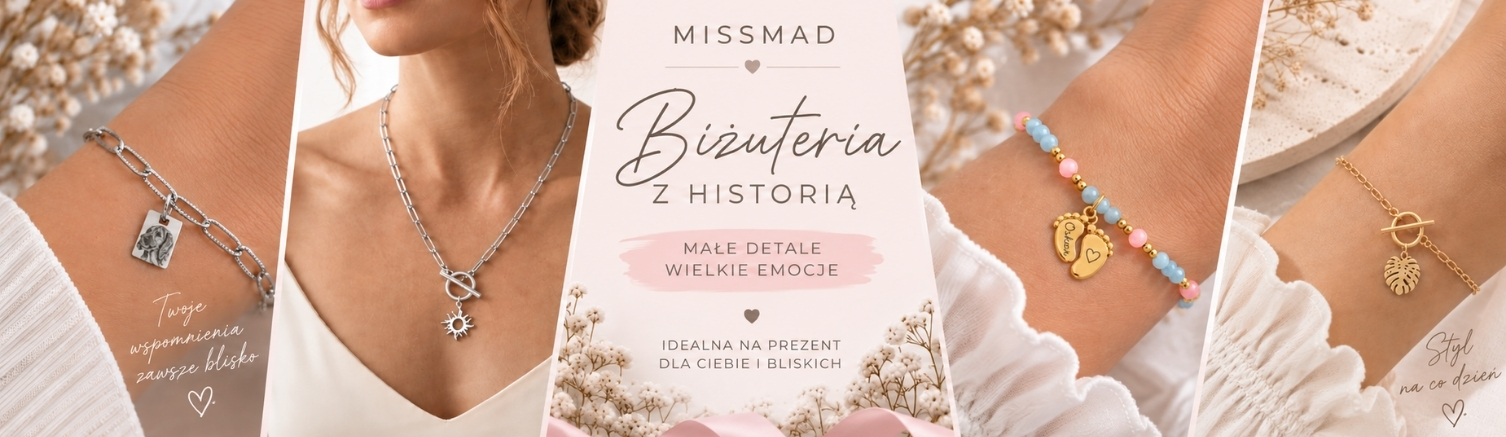 biżuteria ze stali z grawerem missmad.pl